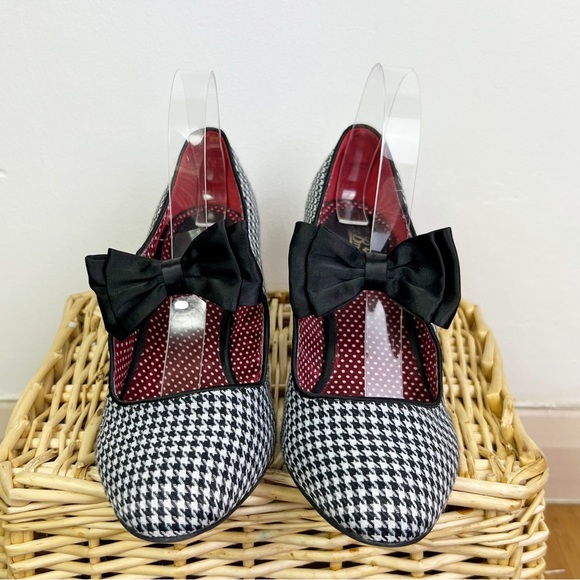 Joe Browns Black & White Houndstooth Bow Stiletto Court Shoes Heels UK Size 6 - Picture 6 of 9